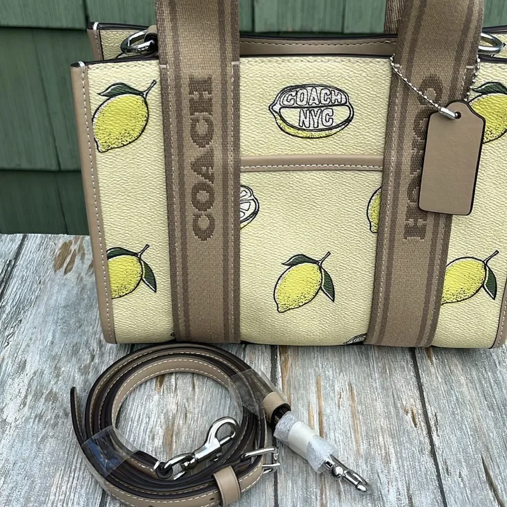 Coach Smith Tote Bag 24 With Lemon Print Purse